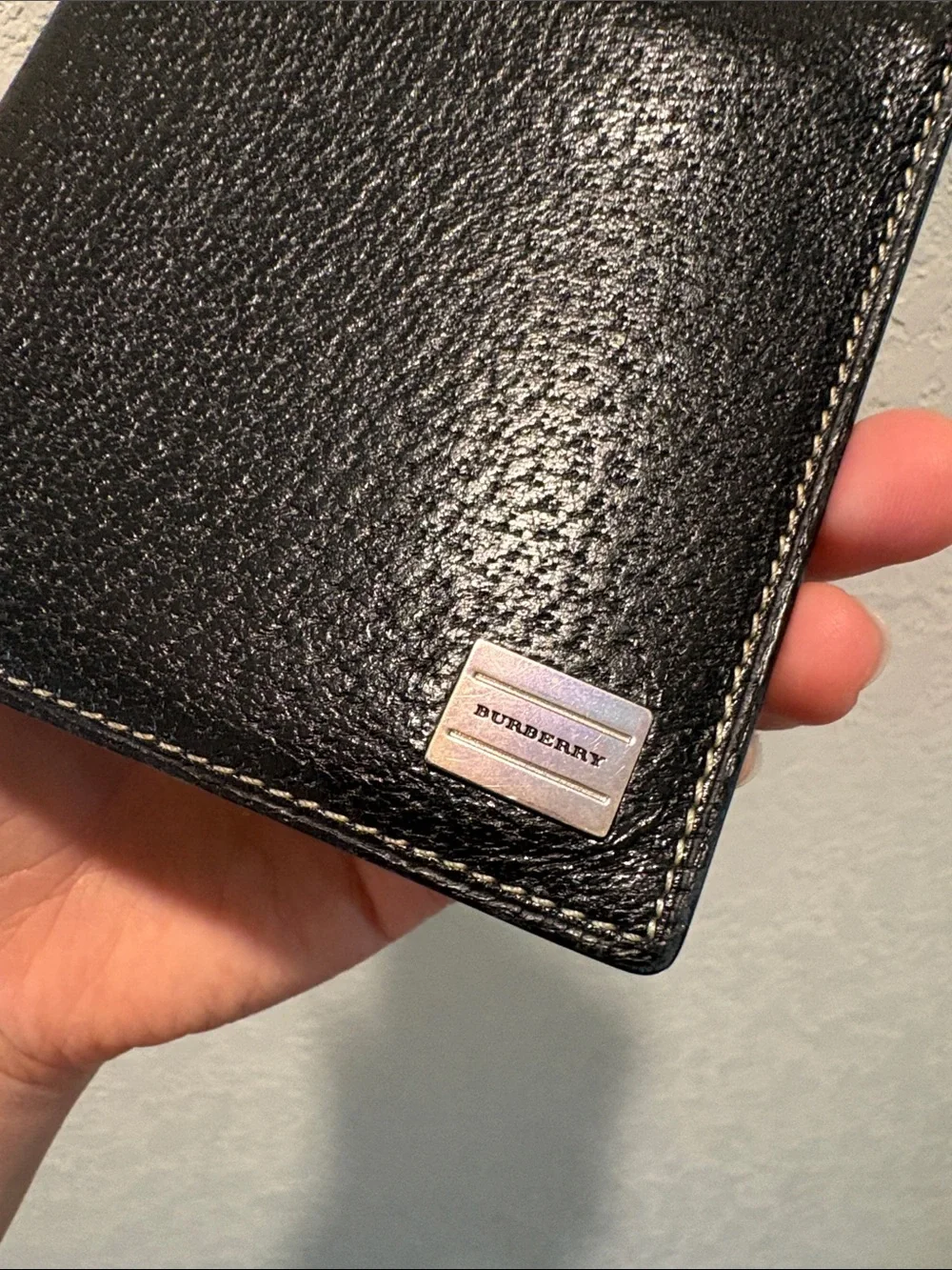 Burberry Black Leather Men's Bifold Wallet